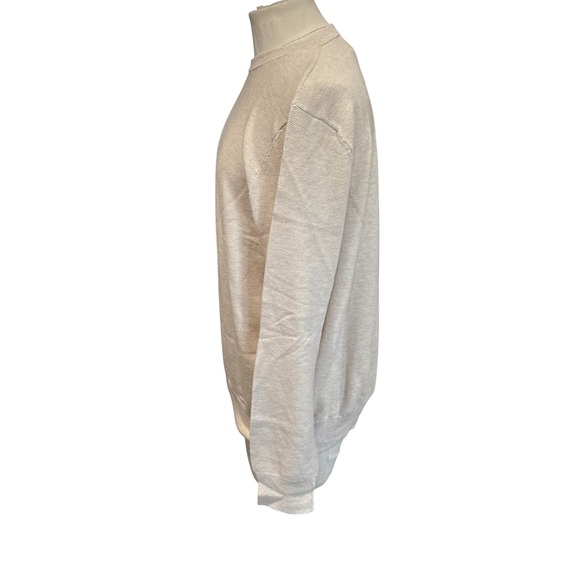 J. Crew Mens Textured Knit Crewneck Sweater Oatmeal Heather BM043 XXL New - Picture 4 of 8